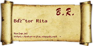 Bátor Rita névjegykártya