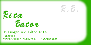 rita bator business card